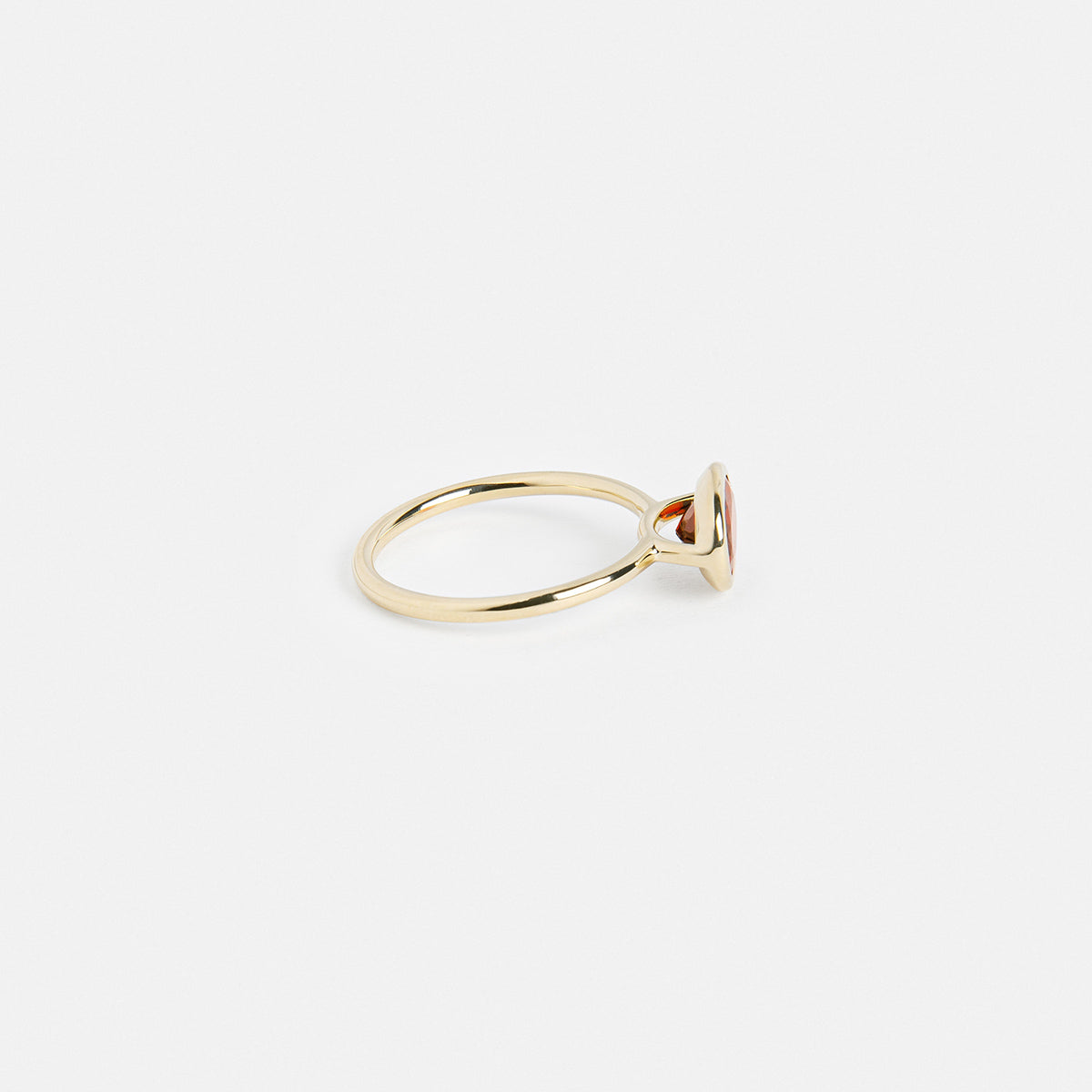Lida Unique Ring in 14k Gold set with an oval cut garnet By SHW Fine Jewelry NYC