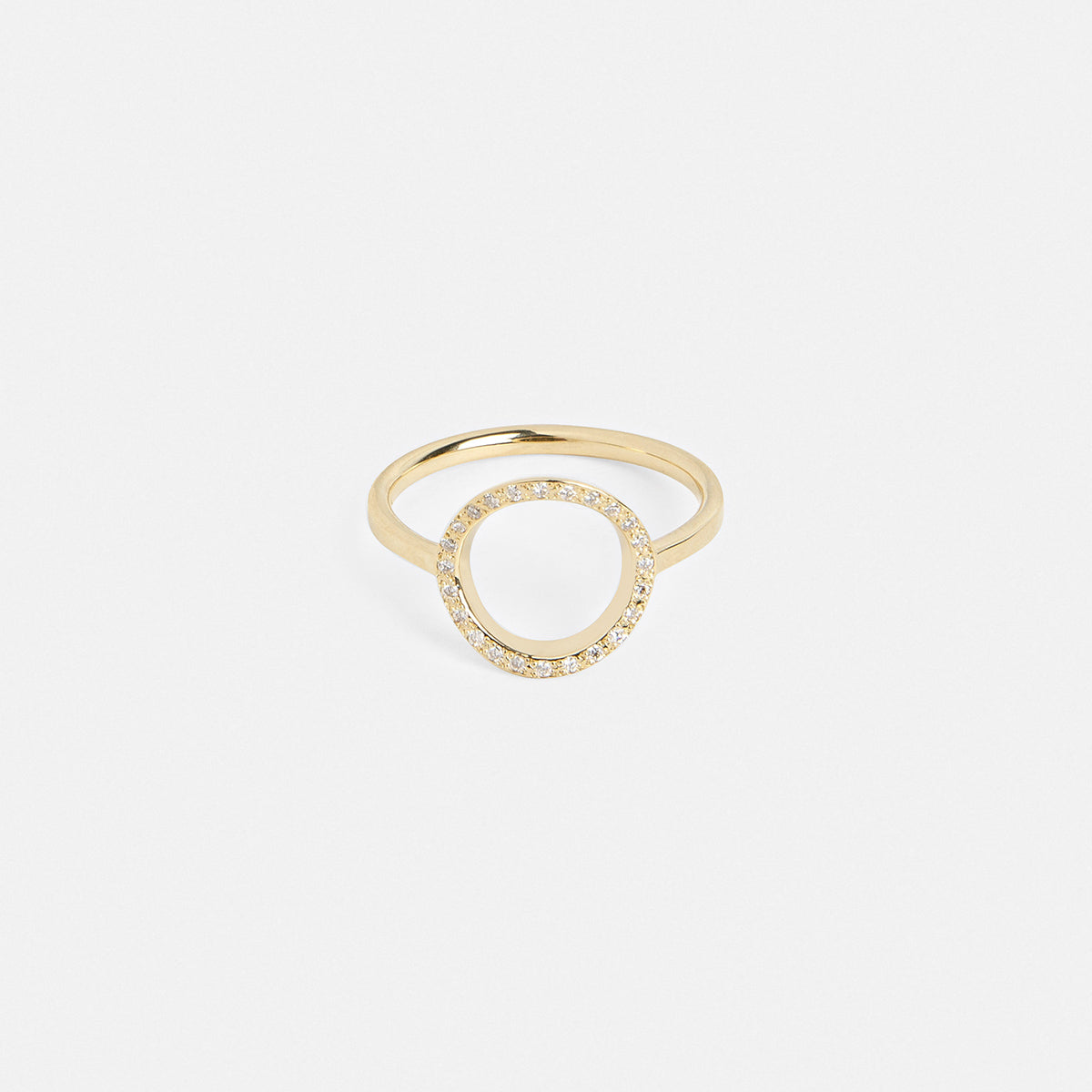 Nida Unconventional Ring in 14k Gold set with White Diamonds by SHW Fine Jewelry
