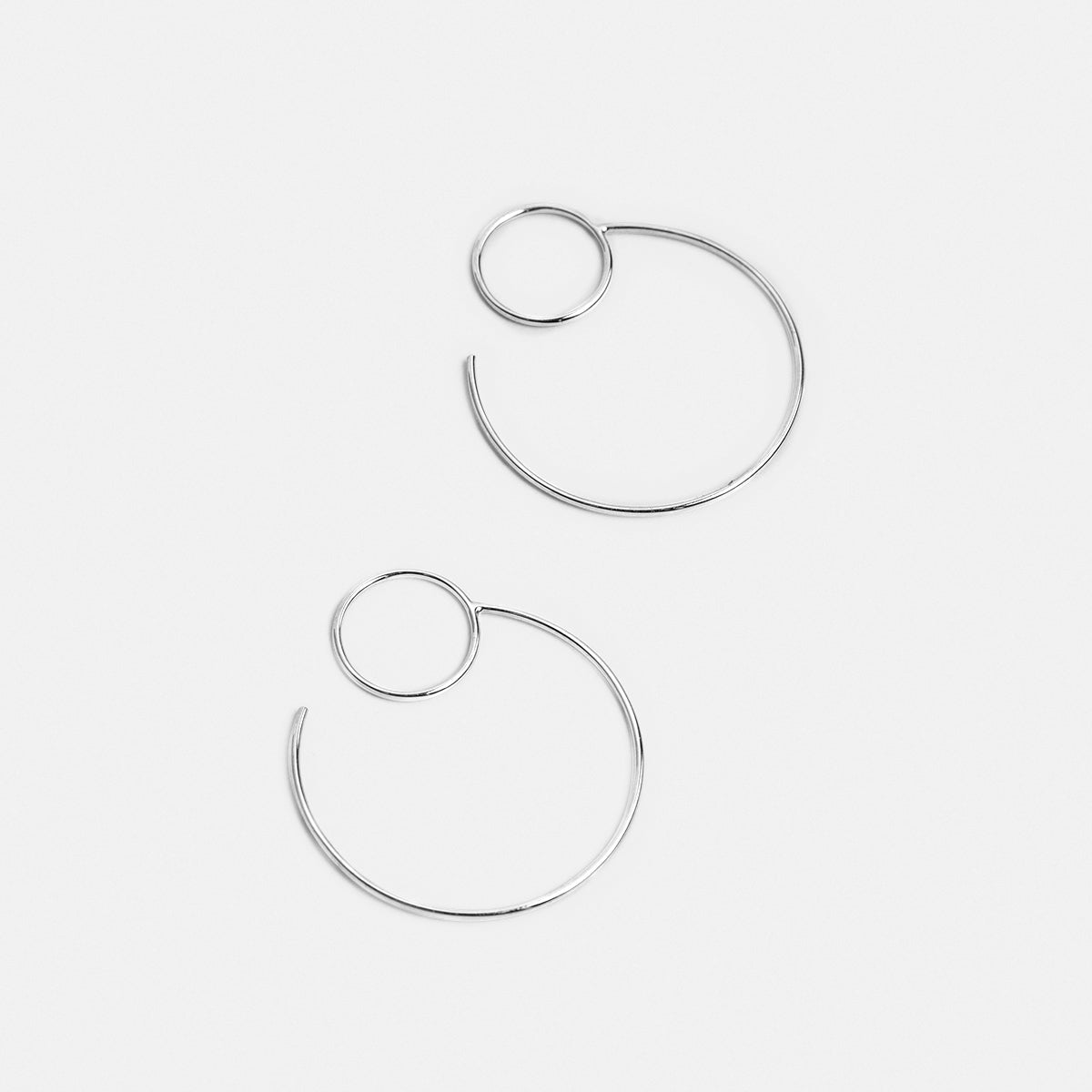 Saga Large Simple Hoop Earring in 14k White Gold By SHW Fine Jewelry NYC