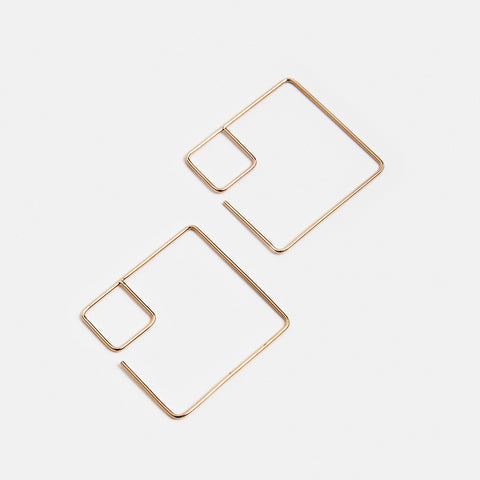 Silma Large Delicate Hoop Earrings in 14k Gold By SHW Fine Jewelry NYC