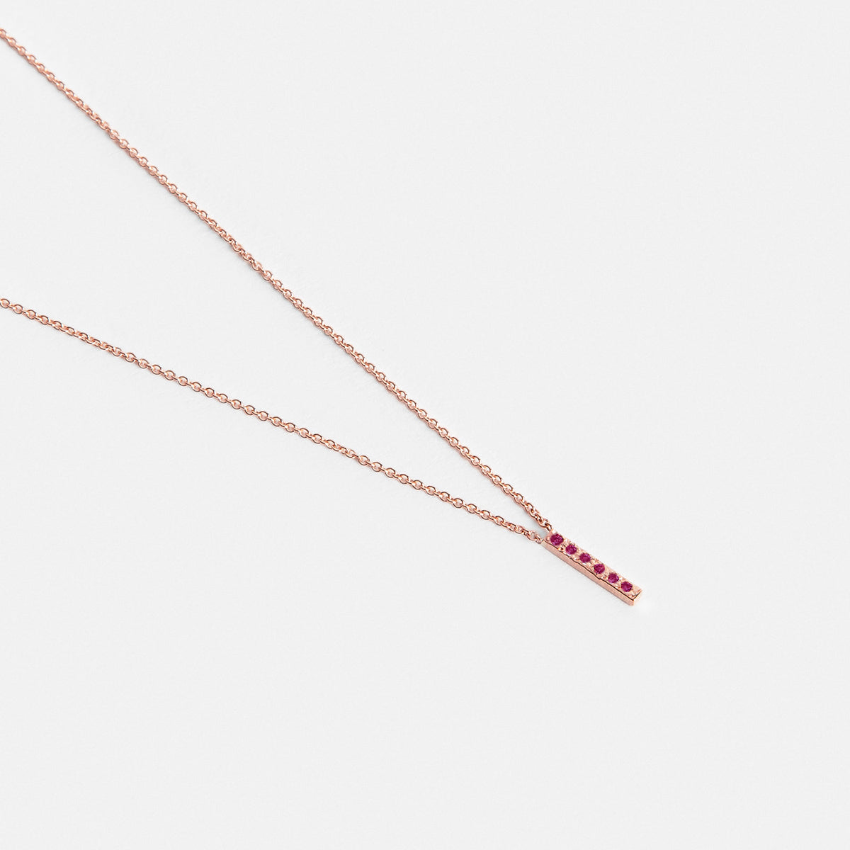 Mini Tiru Handmade Necklace in 14k Rose Gold set with Ruby By SHW Fine Jewelry NYC