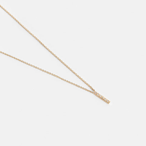 Mini Tiru Delicate Necklace in 14k Gold set with White Diamonds By SHW Fine Jewelry NYC