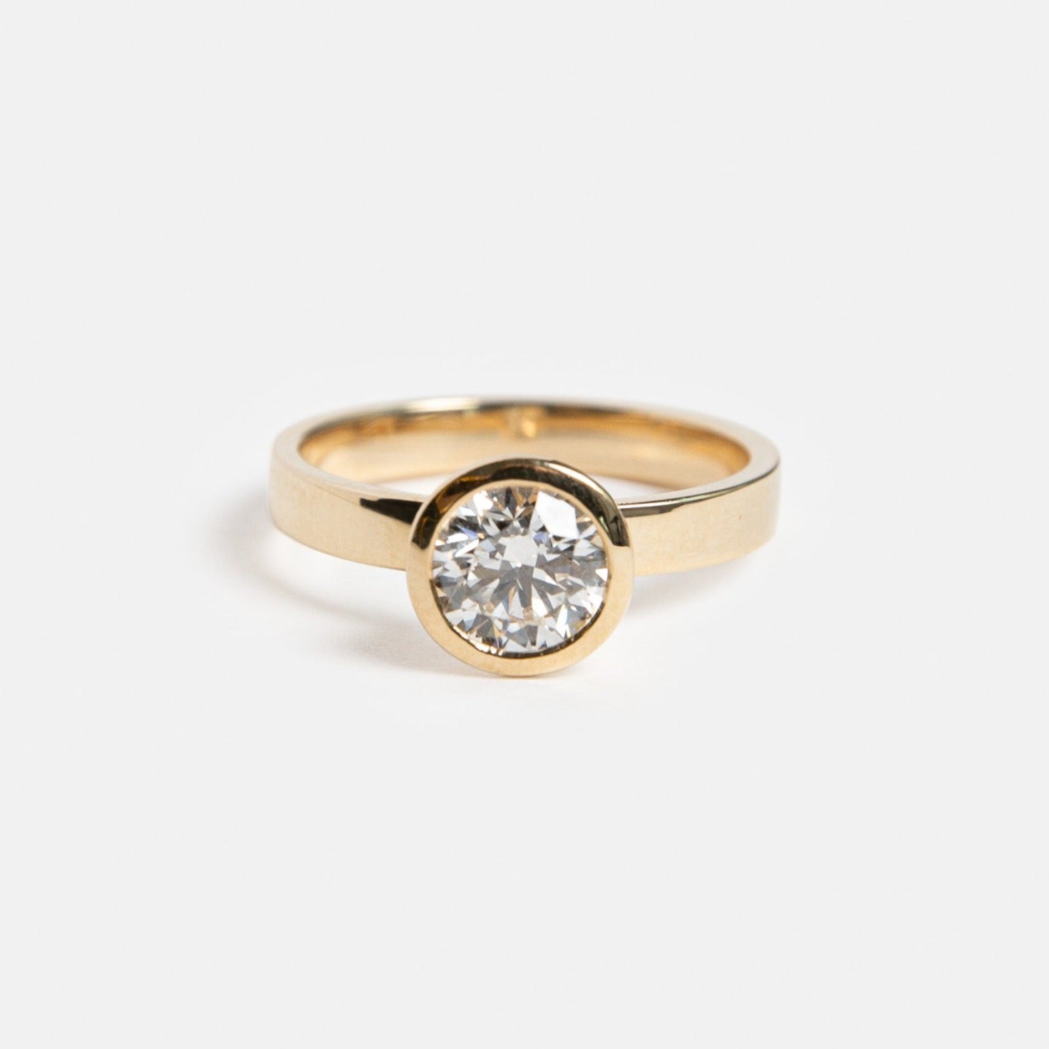 Agne Designer Ring in 14k Gold set with round cut lab-grown diamond By SHW Fine Jewelry NYC