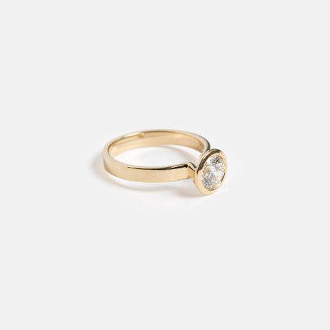 Agne Designer Ring in 14k Gold set with round cut lab-grown diamond By SHW Fine Jewelry NYC