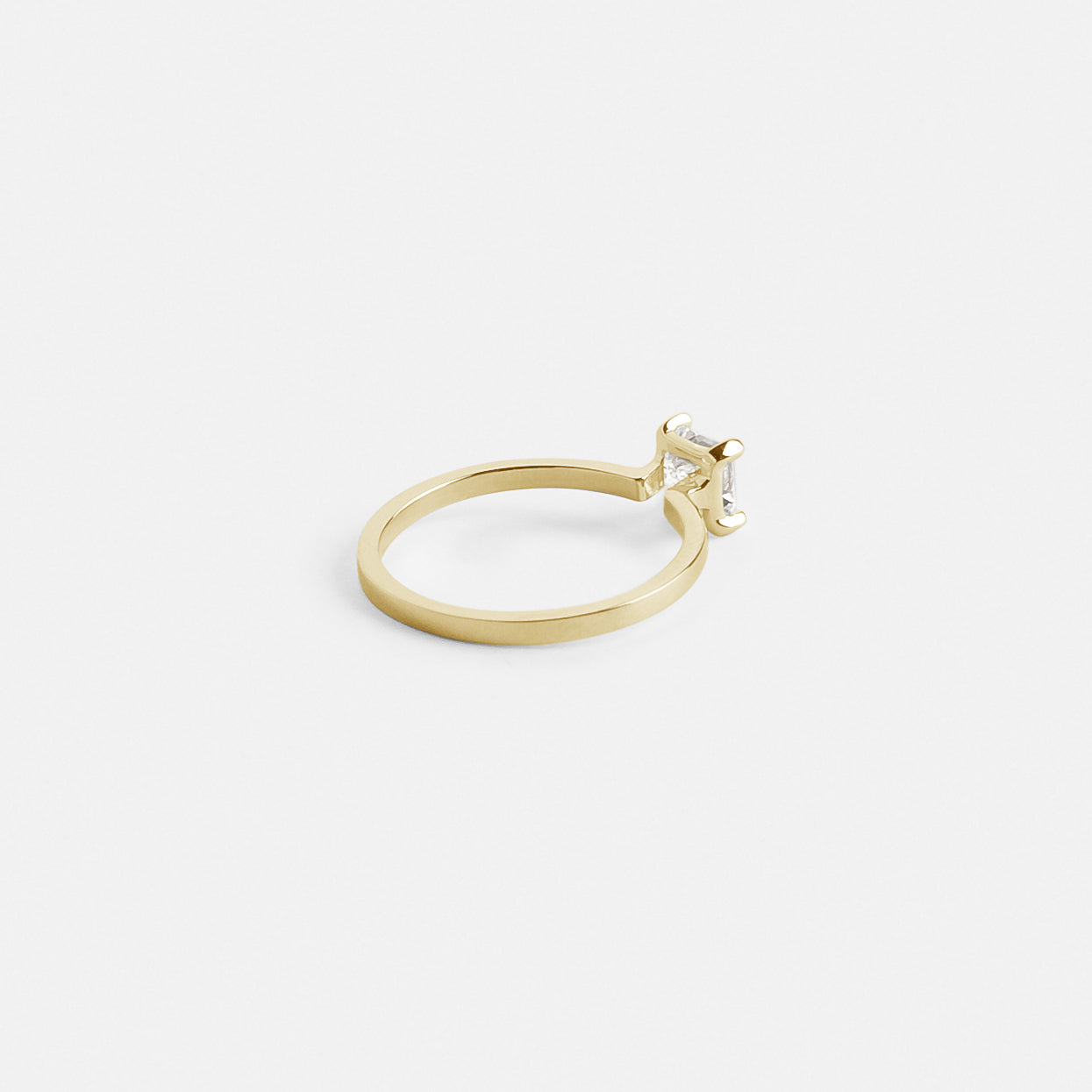 Ryta Delicate Ring in 14k Gold set with a square cut lab-grown diamond By SHW Fine Jewelry NYC