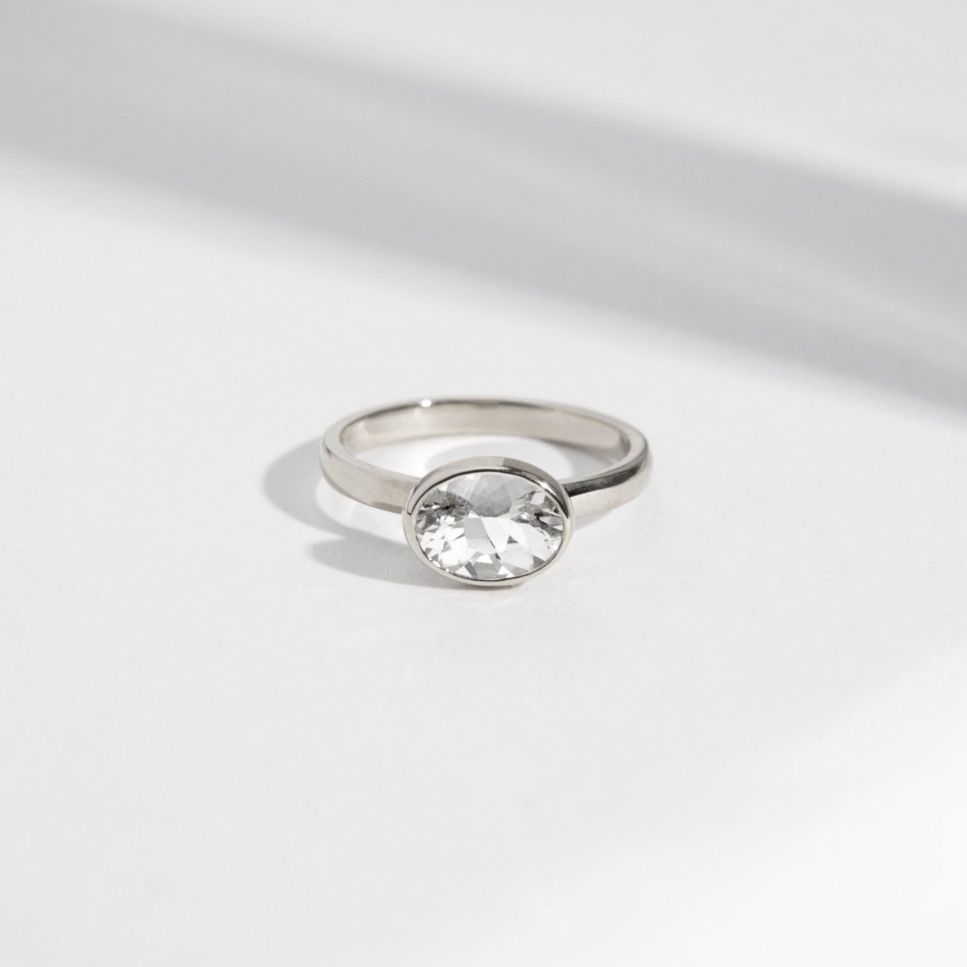 Syd Designer Ring in 14k White Gold set with an oval cut lab-grown diamond By SHW Fine Jewelry NYC