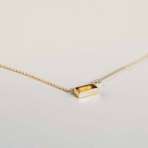 Precious Amy Necklace 14 Karat Yellow Gold Set With Citrine By SHW Fine Jewelry NYC