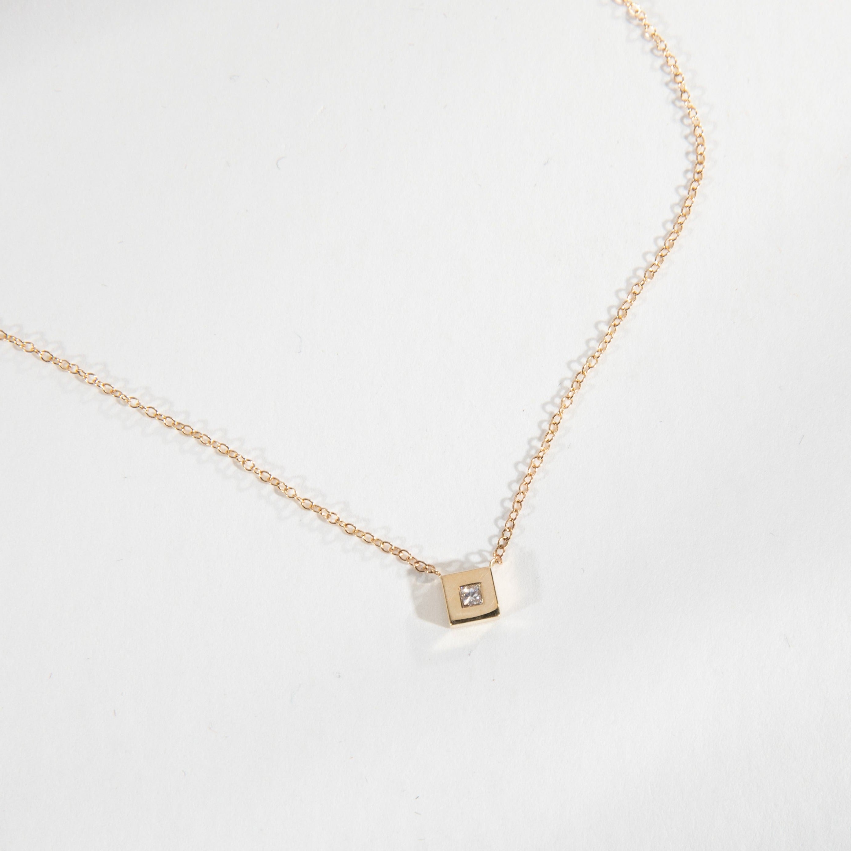 Sada Simple Necklace in 14k Gold set with lab-grown diamonds By SHW Fine Jewelry NYC