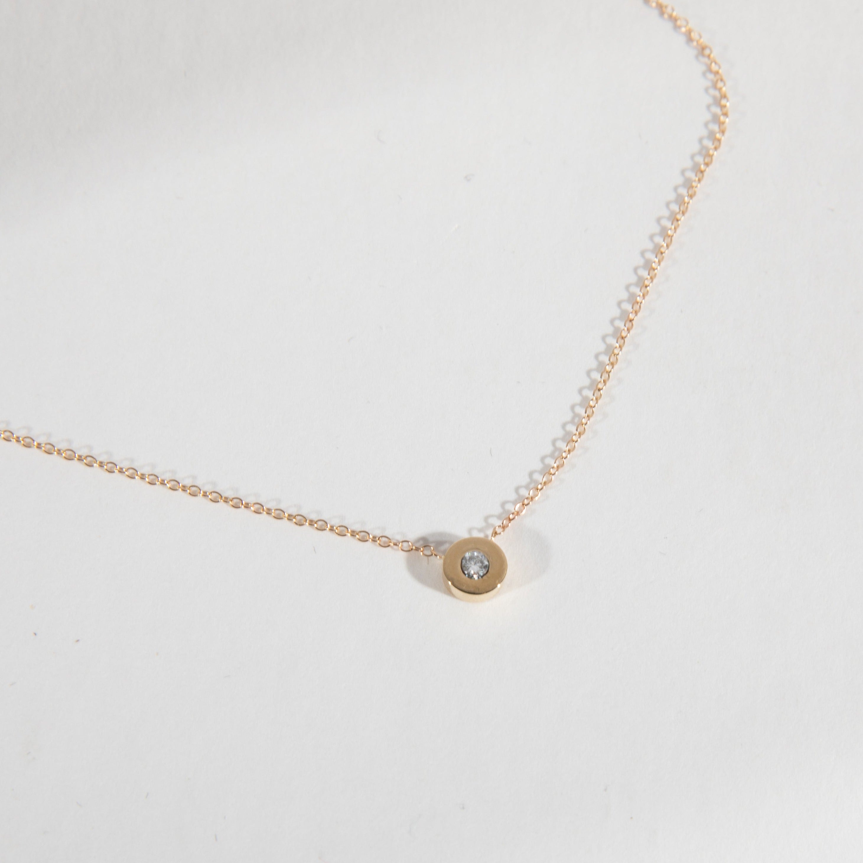 Shara Thin Necklace in 14k Gold set with lab-grown diamonds By SHW Fine Jewelry NYC