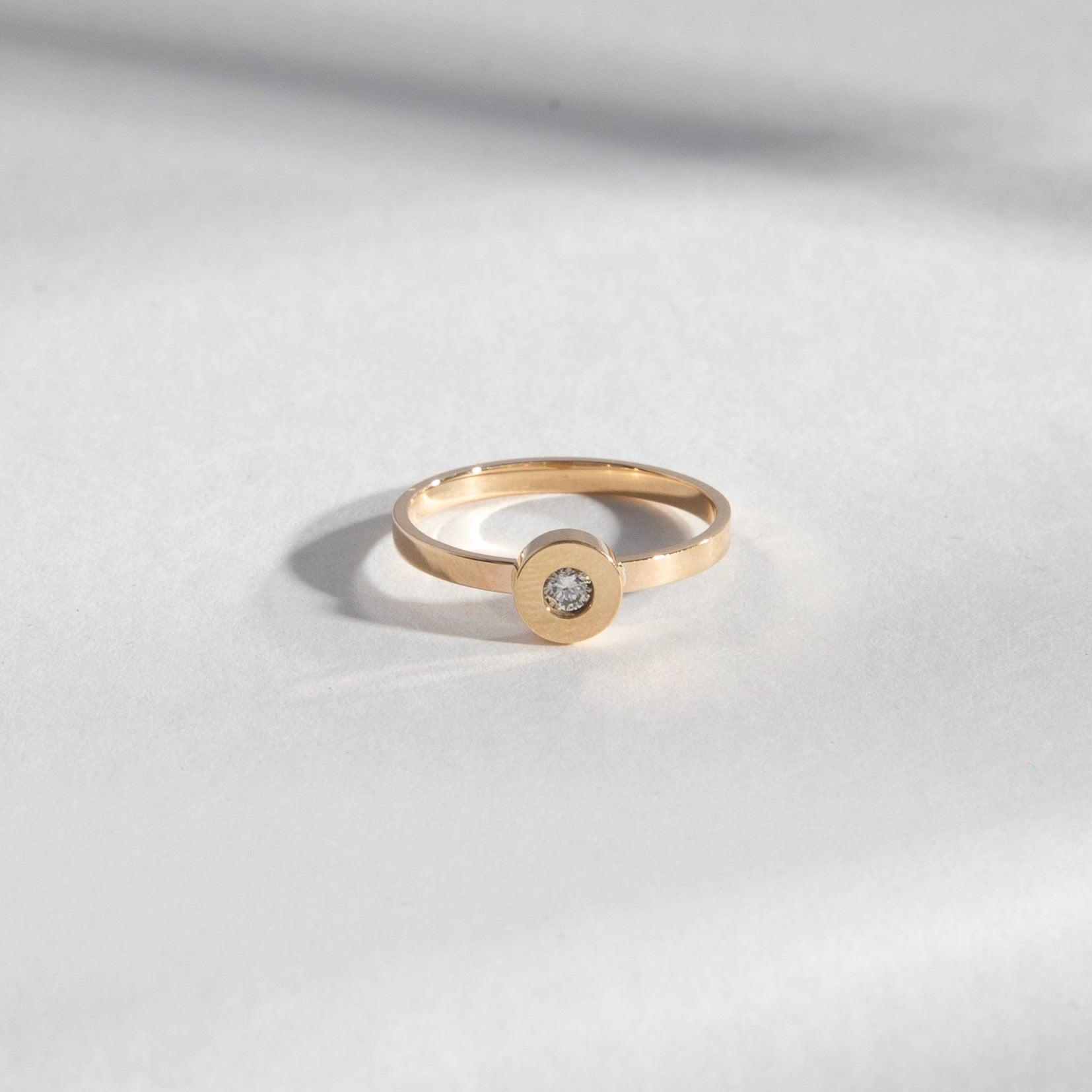 Shara Minimalist Ring in 14k Gold set with lab-grown diamond By SHW Fine Jewelry NYC
