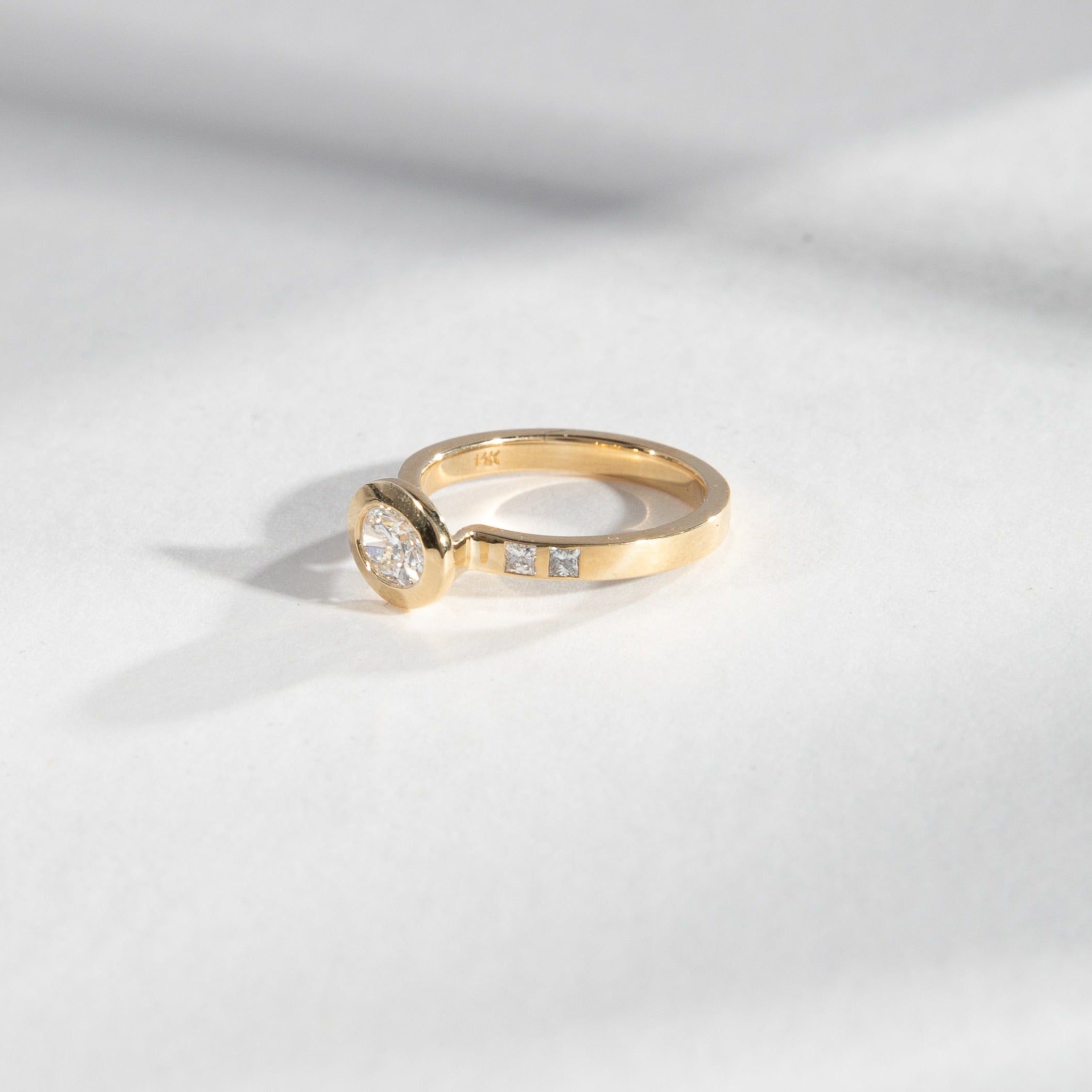 Vilti Alternative Ring in 14k Gold set with a 0.52ct lab-grown diamond By SHW Fine Jewelry NYC