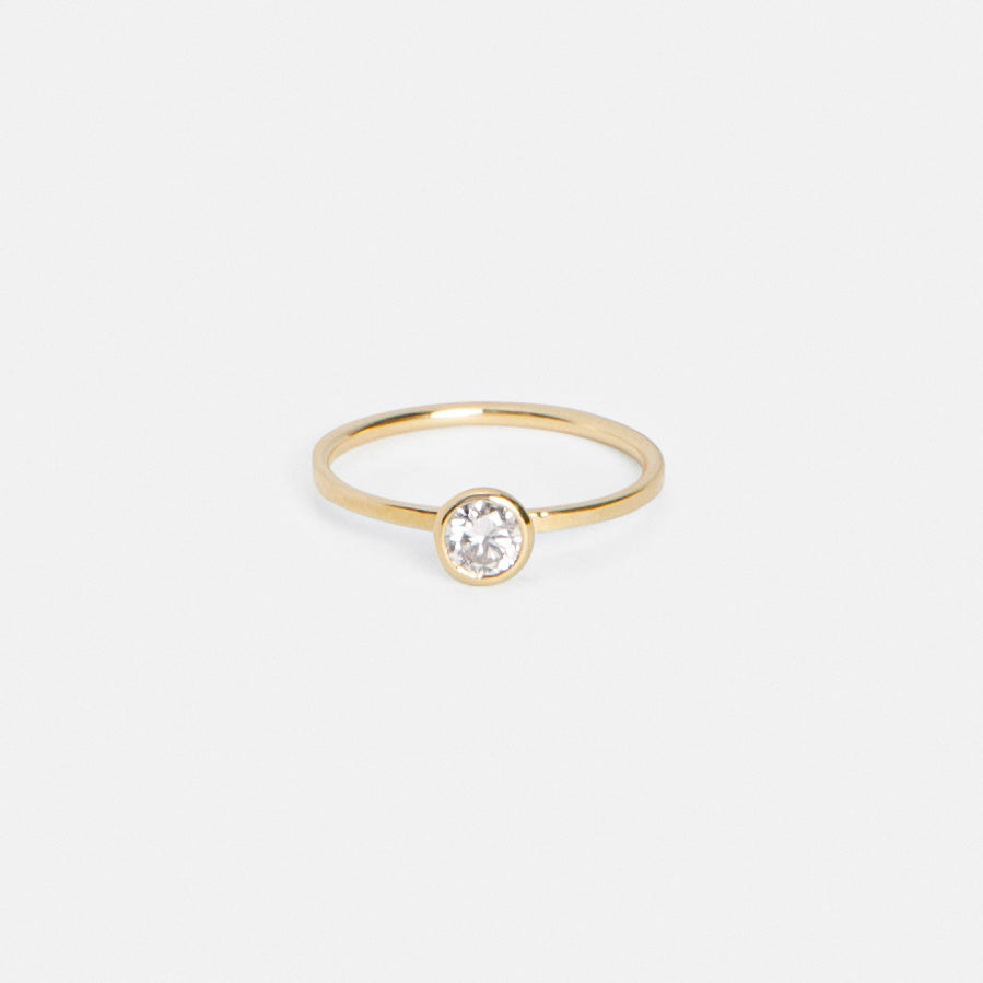 Esi Minimal Ring in 14k Gold set with 0.30ct round brilliant cut natural diamond By SHW Fine Jewelry NYC