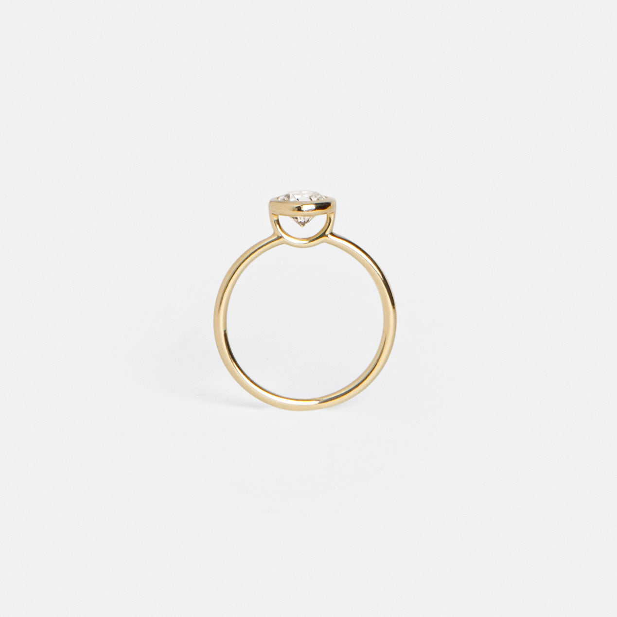 Arti Thin Ring in 14k Gold set with a 0.9ct round brilliant cut natural diamond By SHW Fine Jewelry NYC