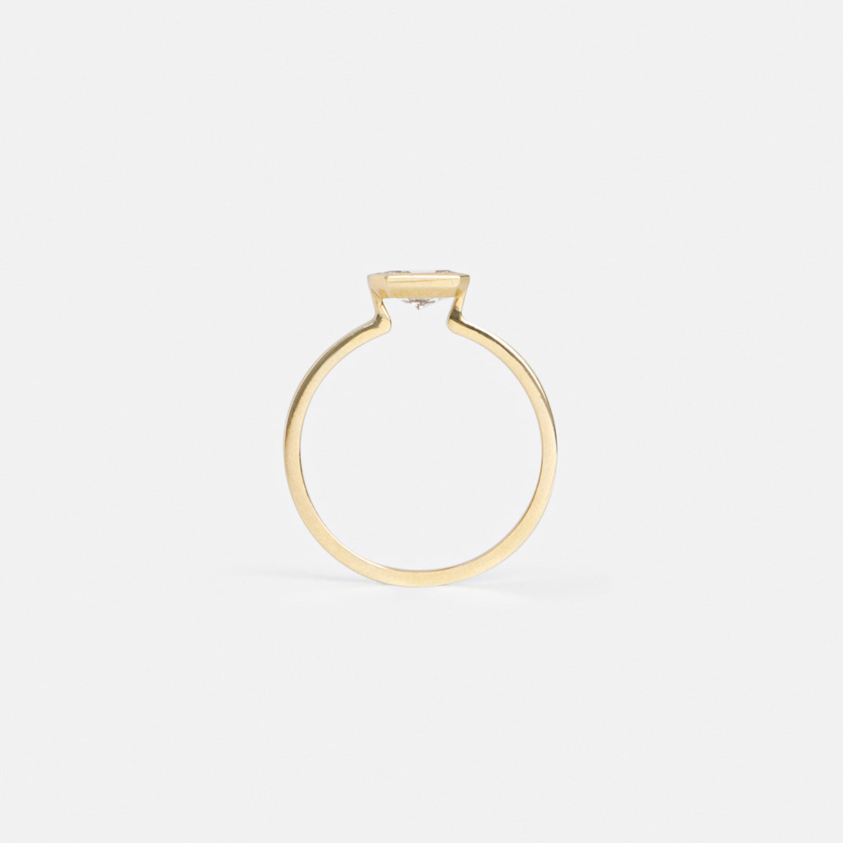 Mudu Designer Ring in 14k Gold set with a 0.6ct radiant cut natural diamond By SHW Fine Jewelry NYC
