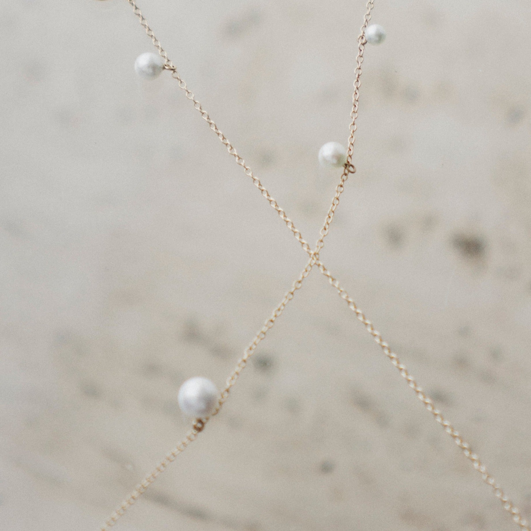 Handmade RIti choker in 14k yellow gold with freshwater pearls made in NYC by SHW fine Jewelry