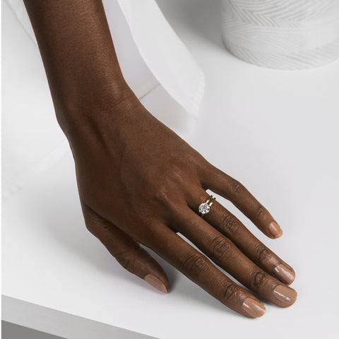 Vedi Designer Ring in 14k Gold set with a 1.01ct round brilliant cut lab-grown diamond By SHW Fine Jewelry NYC