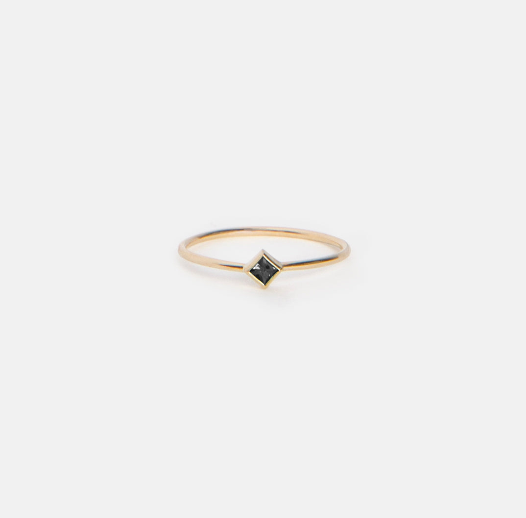 Small Ona Cool Ring in 14k Gold set with Black Diamond by SHW Fine Jewelry