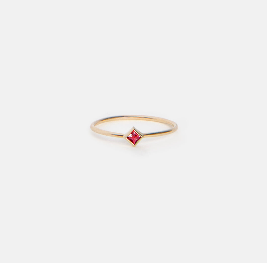 Small Ona Delicate Ring in 14k Gold set with Ruby by SHW Fine Jewelry
