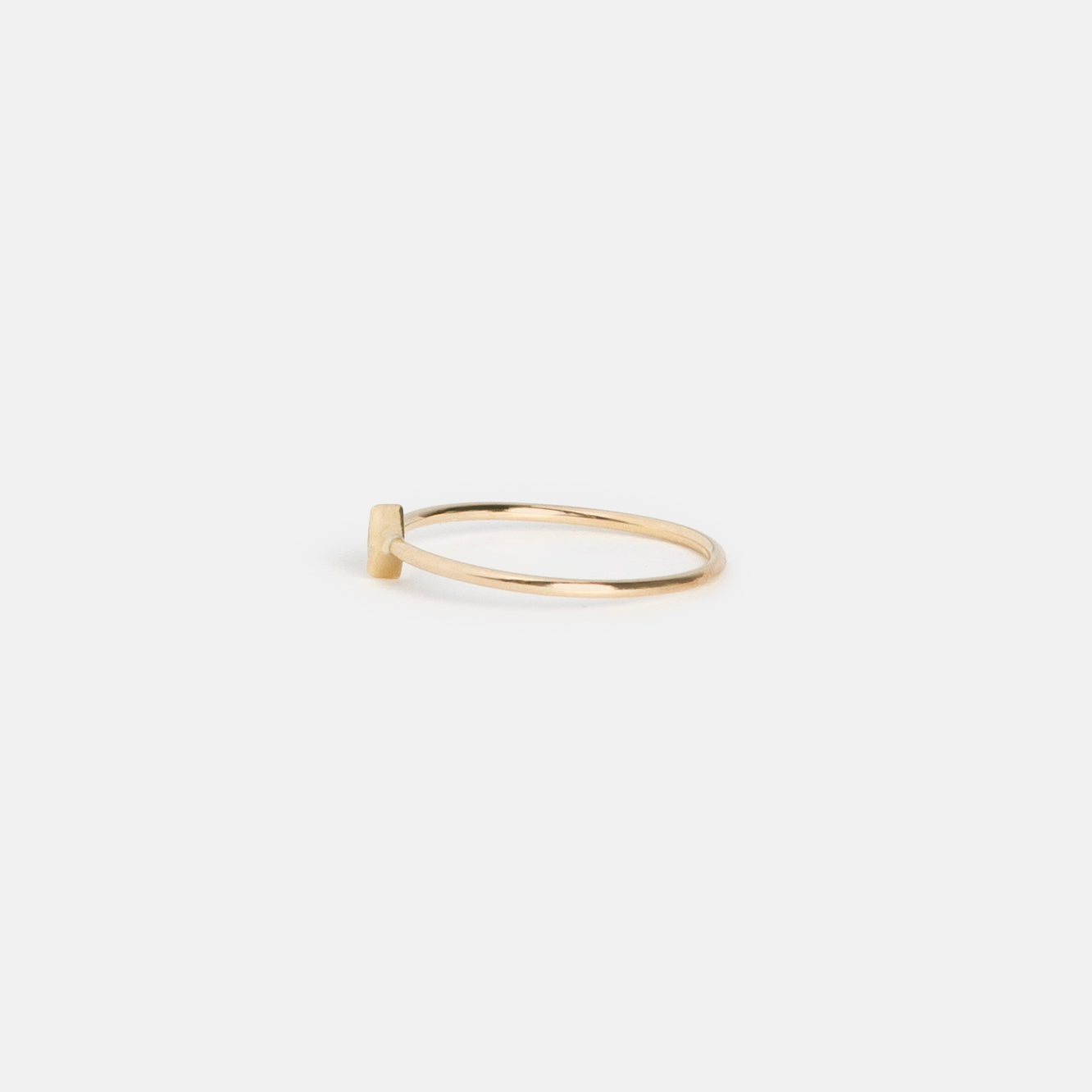 Small Ona Thin Ring in 14k Gold set with Emerald by SHW Fine Jewelry
