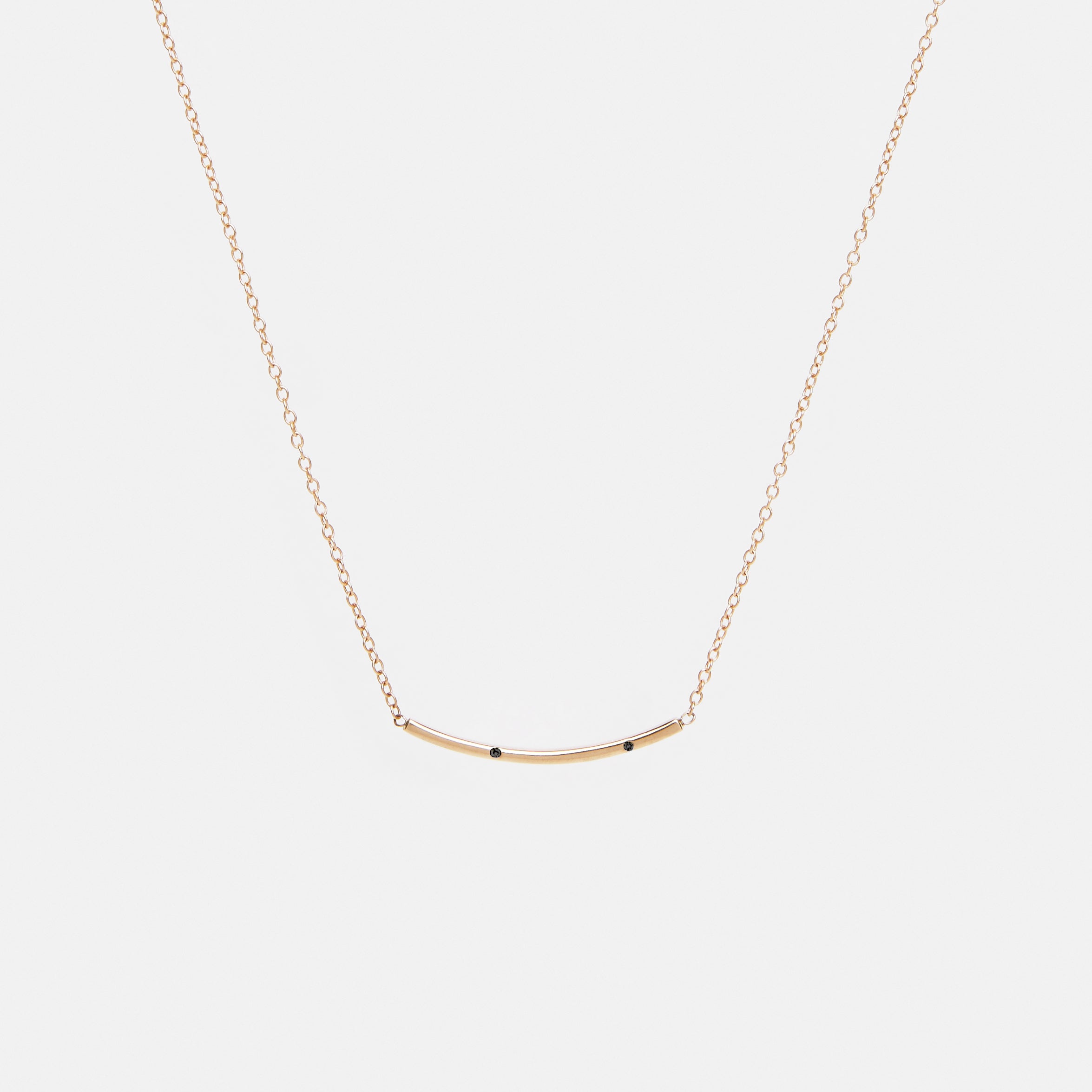 Sara Minimalist Necklace in 14k Gold set with Black Diamonds By SHW Fine Jewelry NYC