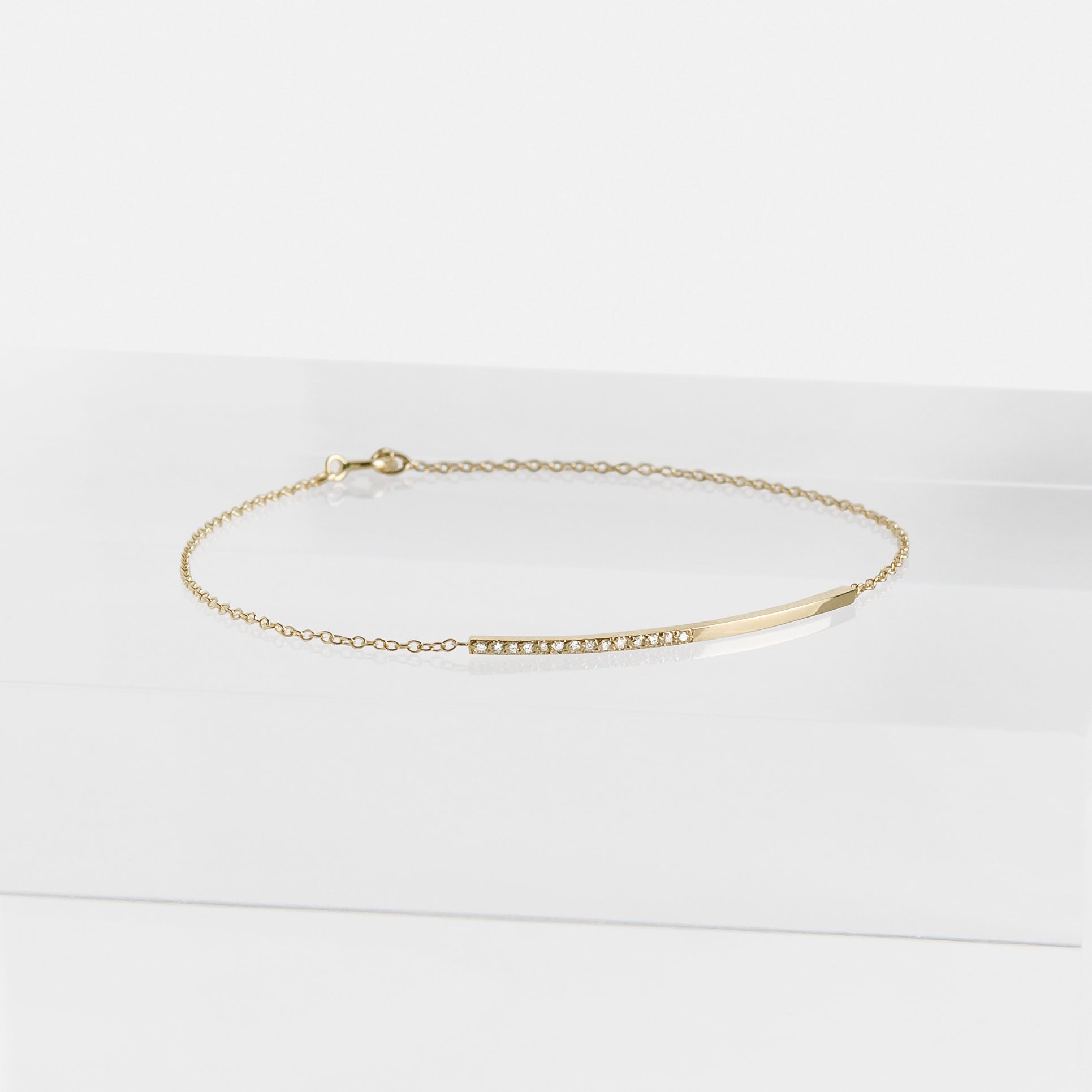 Iva Designer Bracelet in 14k Gold set with White Diamonds By SHW Fine Jewelry NYC