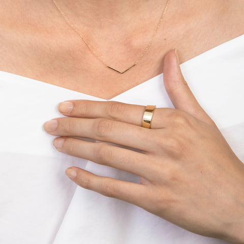 Tevo Simple Ring in 14k Gold By SHW Fine Jewelry NYC