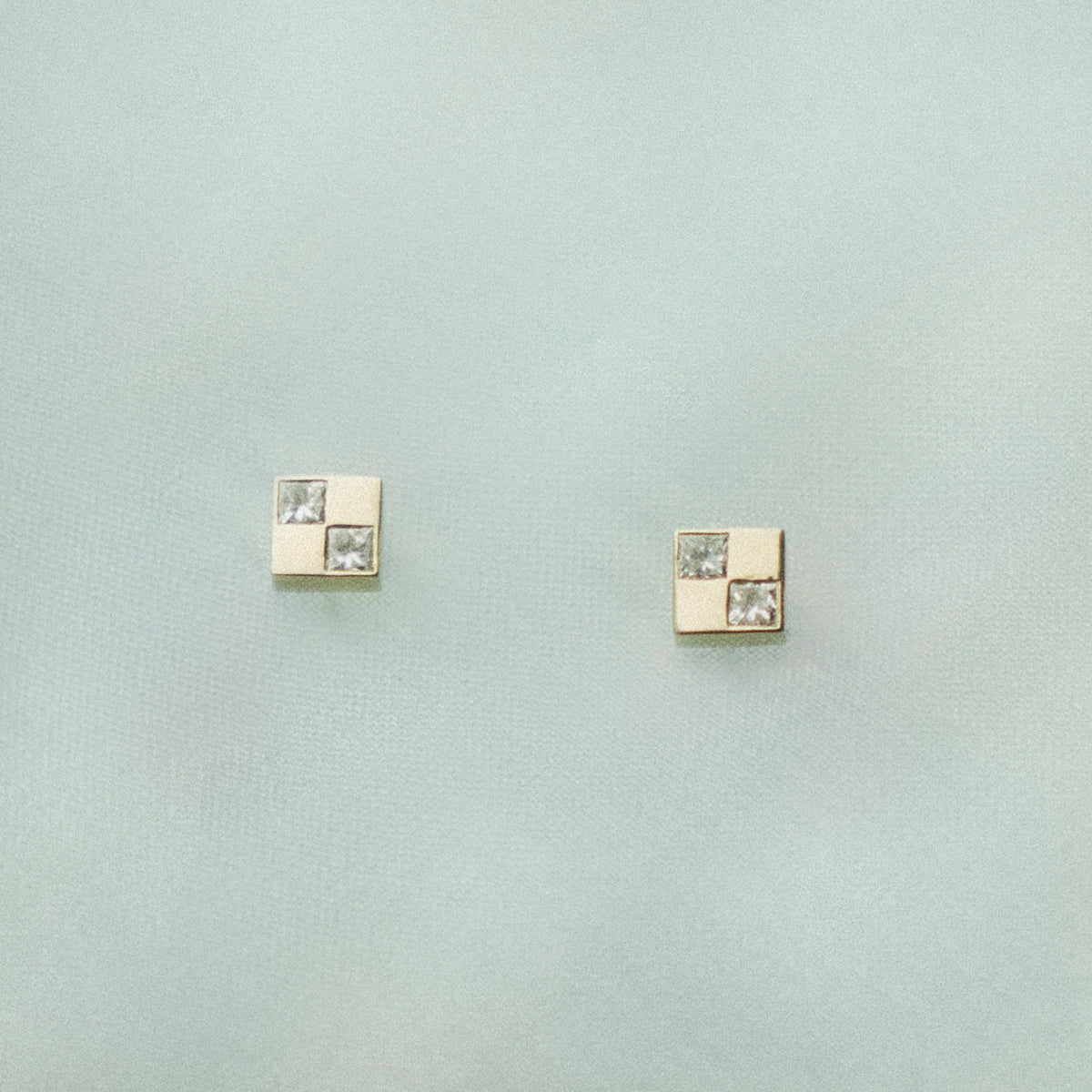 Designer Sudu Stud Earrings in 14k Yellow Gold and Natural White Diamonds by SHW fine Jewelry in NYC