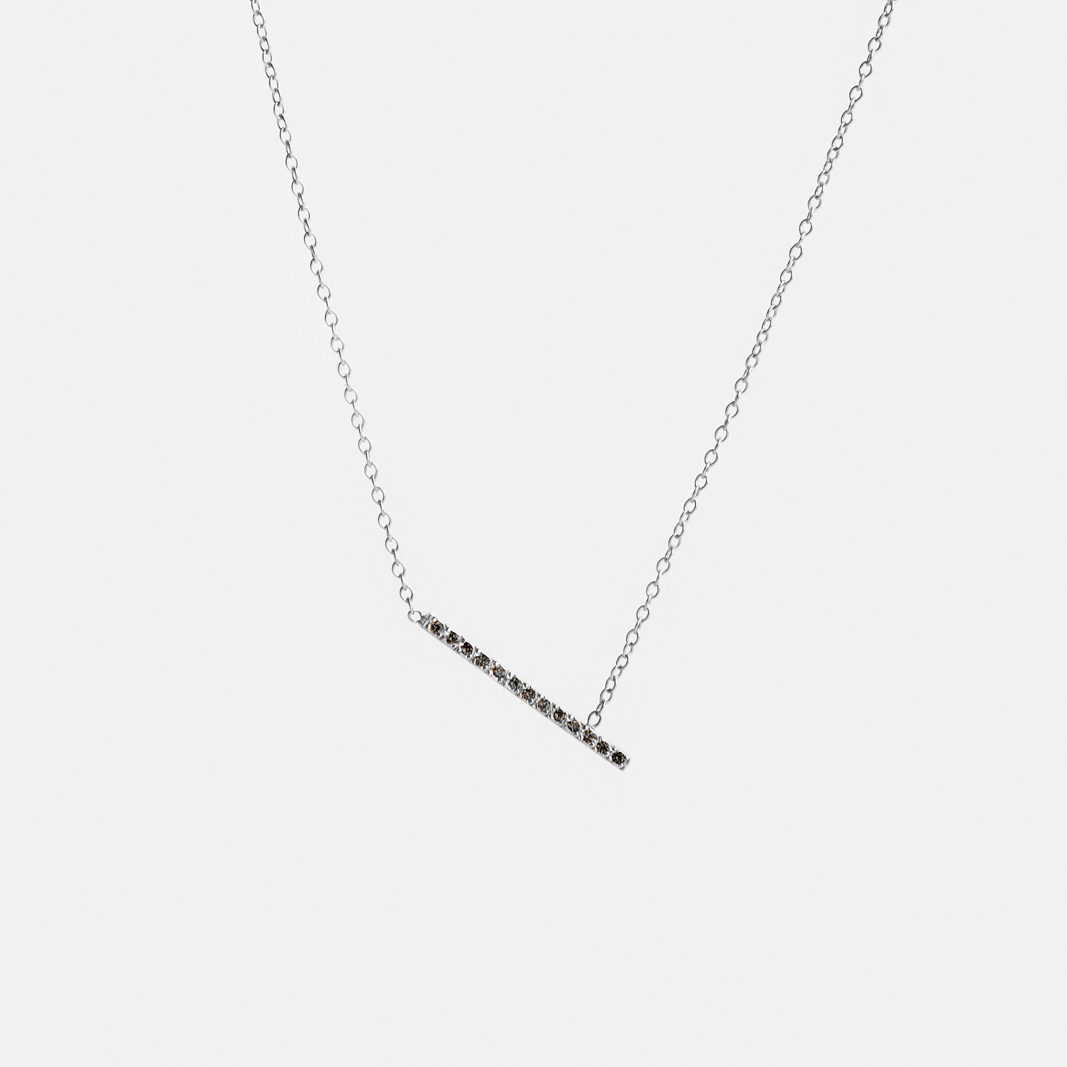 Tira Alternative Necklace in 14k White Gold set with Black Diamonds By SHW Fine Jewelry NYC