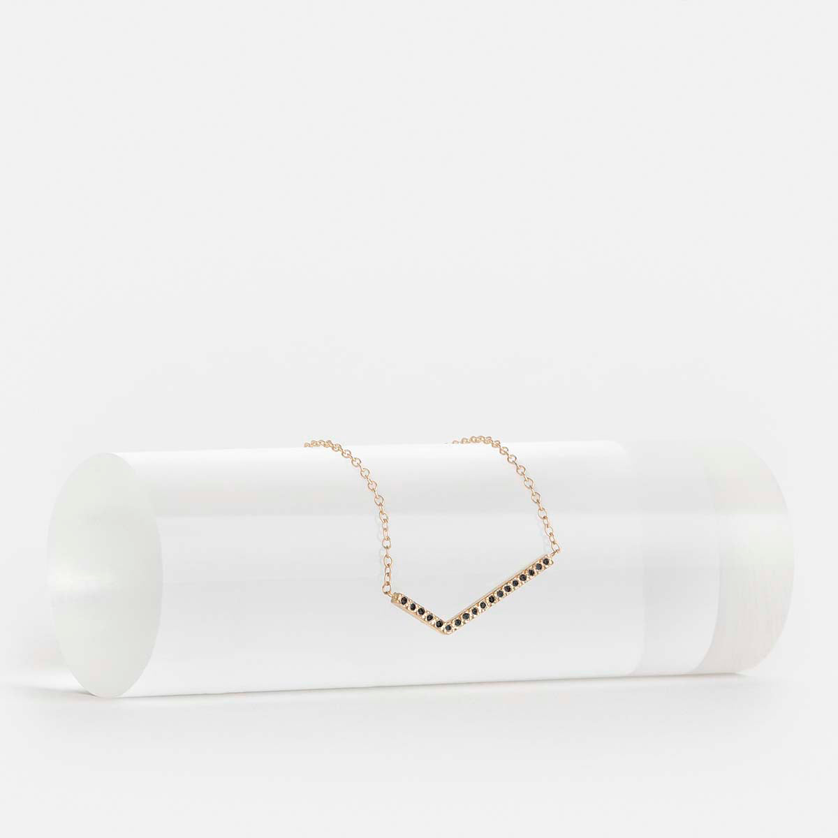 Veva Unique Necklace in 14k Gold set with Black Diamonds By SHW Fine Jewelry NYC