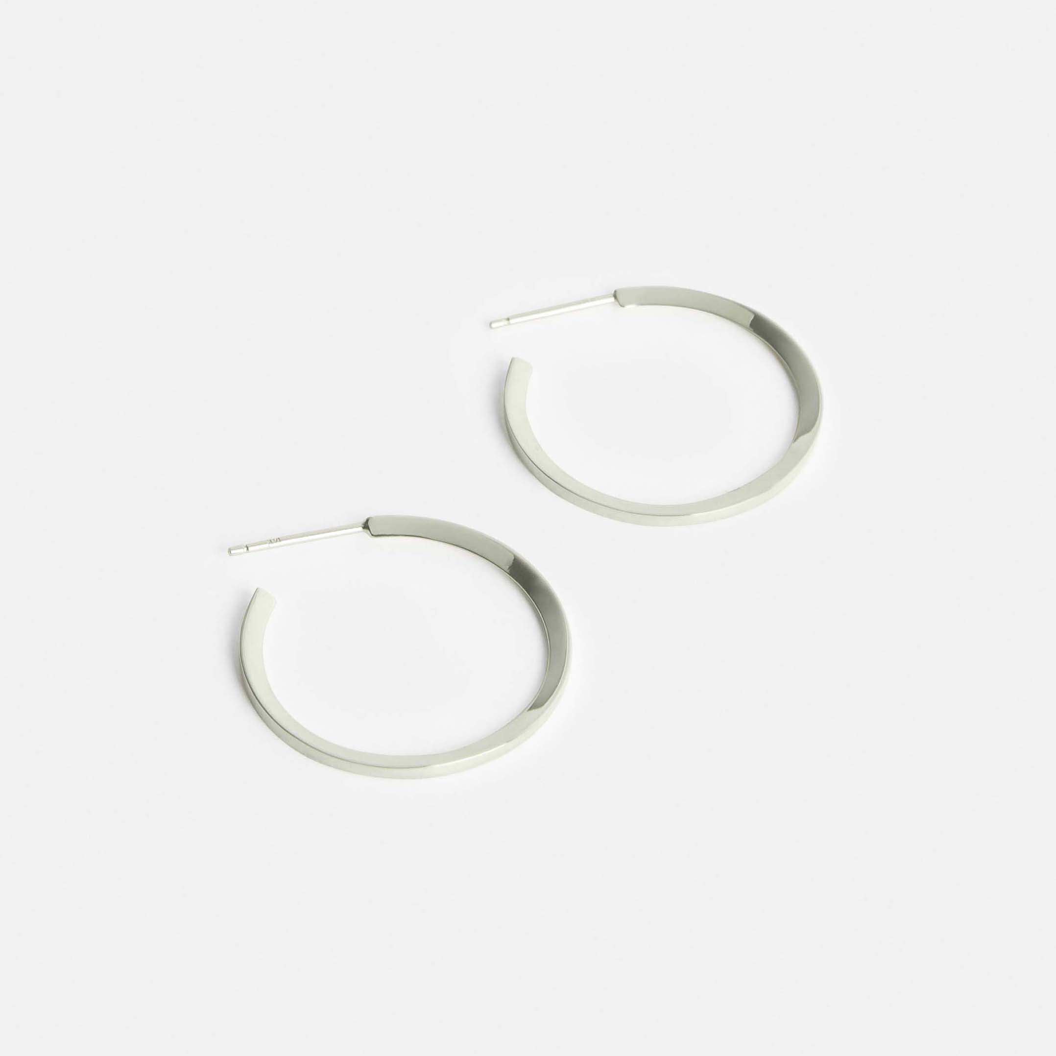  Large Kai Handmade Hoops in Sterling Silver By SHW Fine Jewelry NYC