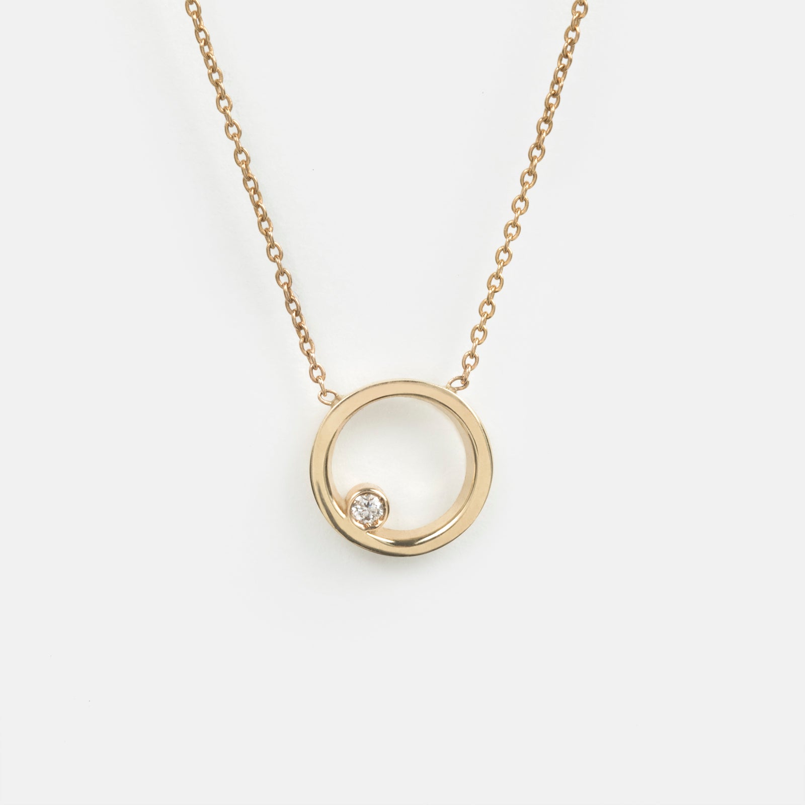 Ila Unconventional Necklace in 14k Gold set with White Diamond By SHW Fine Jewelry NYC