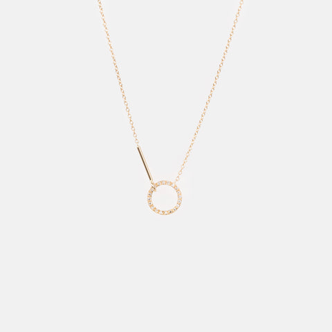 Visata Unique Necklace in 14k Gold set with White Diamonds By SHW Fine Jewelry NYC